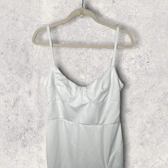 Katie May White Call Me Slim Gown Maxi Dress Side Slit Size Large USA Made Sexy - Picture 6 of 12